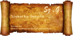 Szekerka Gerold névjegykártya